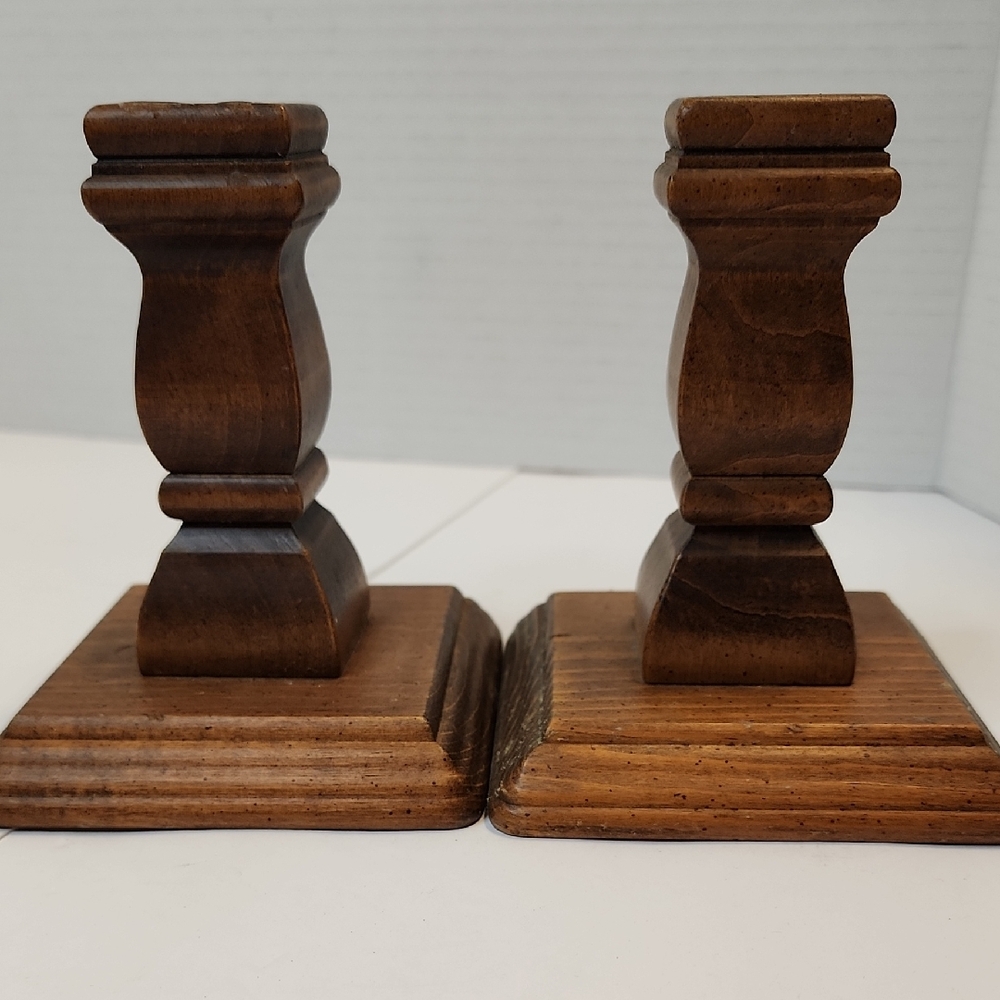Classic Wooden Baluster Brown Bookends Three Mountaineers ASHEVILLE,NC